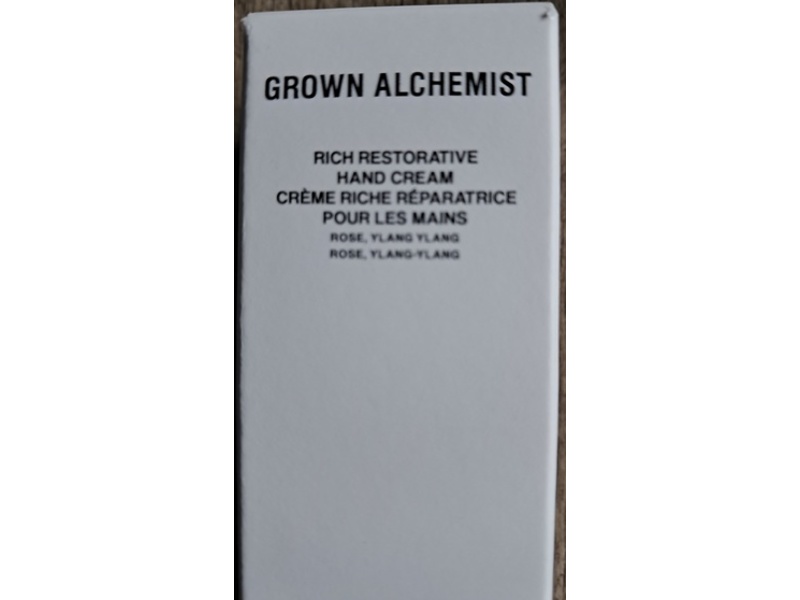 Grown Alchemist Rich Restorative Hand Cream, Rose, Ylang Ylang, 0.4 oz/12 mL