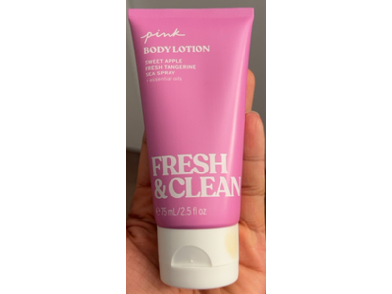 Victoria's Secret Pink Fresh & Clean Body Lotion, Sweet Apple +Fresh Tangerine Sea Spray, 2.5 fl oz/75 mL