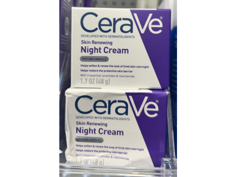 Cerave Skin Renewing Night Cream, Peptide Complex, 1.7 oz/48 g