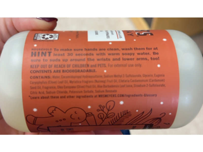 Mrs. Meyer's Clean Day Hand Soap, Gingerbread Scent, 12.5 fl oz/370 mL