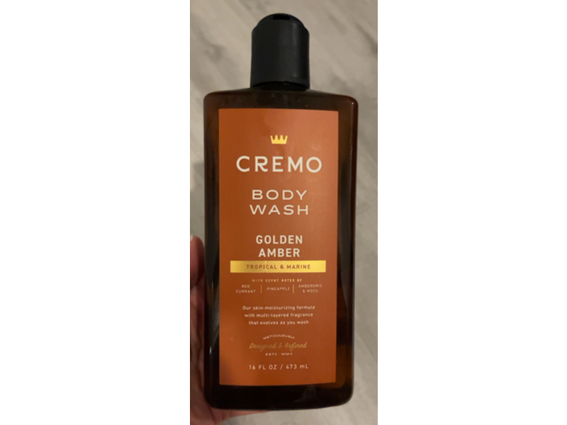Cremo Golden Amber Body Wash, Tropical & Marine, 16 fl oz/473 mL