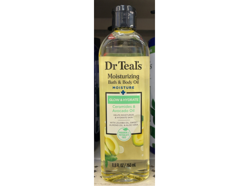 Dr Teal's Moisturizing Bath & Body Oil, Ceramides & Avocado Oil, 8.8 fl oz/260 mL