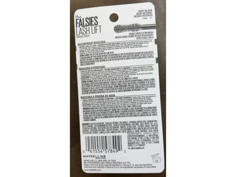 Maybelline New York The Falsies Lash Lift Mascara, 202 Very Black , 0.29 fl oz/8.6 mL