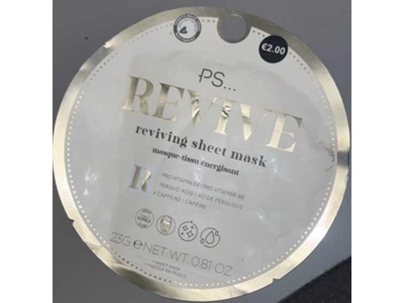 PS... Reviving Sheet Mask, Revive, 0.81 oz/23 g, 1 Count