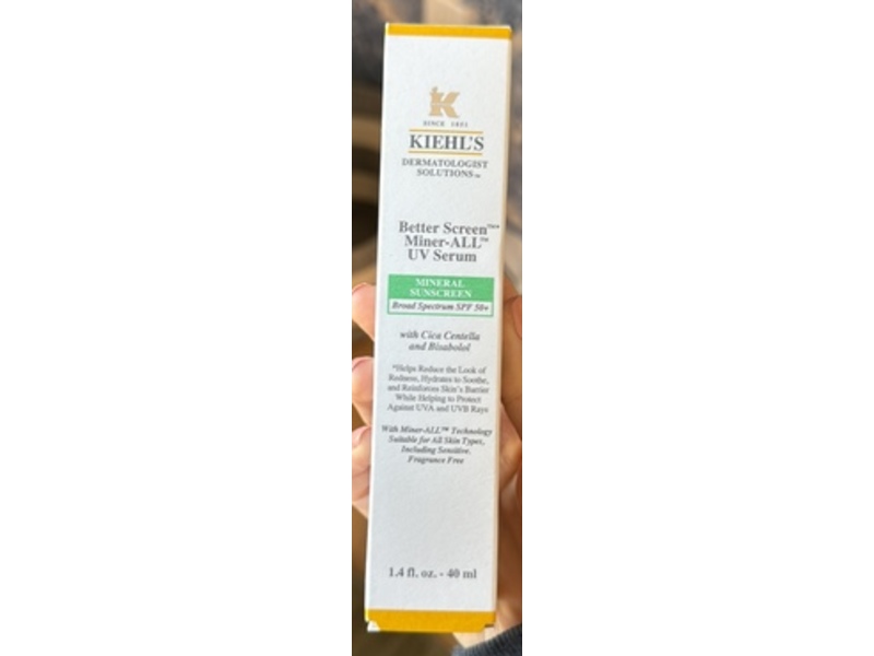 Kiehl's Better Screen Miner-All UV Serum Mineral Sunscreen, SPF 50+, Cica Centella & Bisabolol, 1.4 fl oz/40 mL