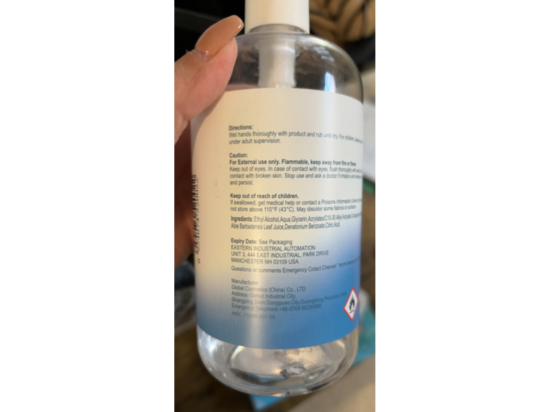 Global Cosmetics Hand Sanitizer, 16.91 fl oz/500 mL