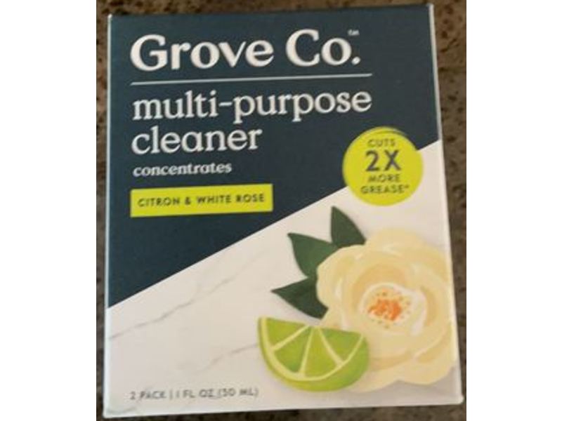 Grove Co. Multi-Purpose Cleaner, Citron & White Rose, 1 fl oz/30 mL, 2 Pack