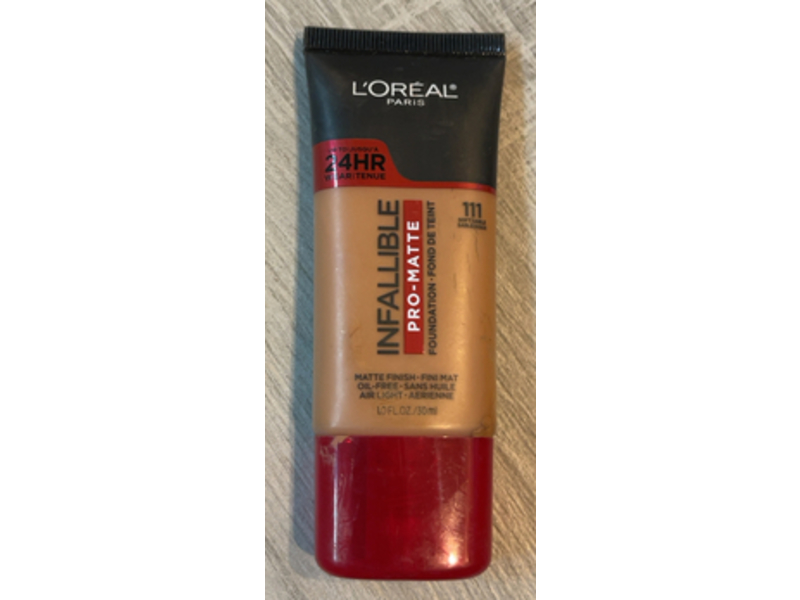 L'Oreal Paris Infallible Pro-Matte Foundation, 111 Soft Sable, 1.0 fl oz/30 mL