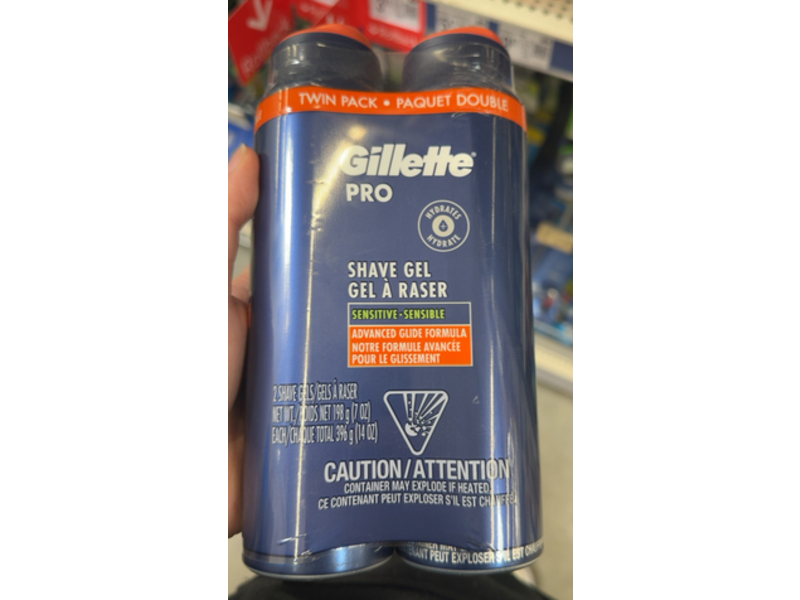 Gillette Pro Shave Gel , 7 oz/198 g, Pack Of 2