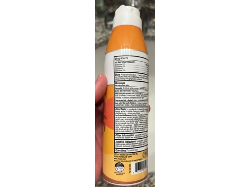 Meijer Sunscreen Continous Spray, SPF 50, 6 oz/170 g