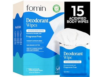 Fomin Deodorant Wipes, 12 Count