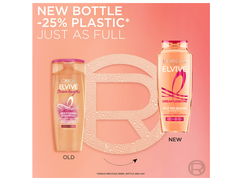 L'Oreal Paris Elvive Dream Lengths Split & Sealing Shampoo, Castor Oil + Vegetal Vitamins, 13.5 fl oz/399 mL