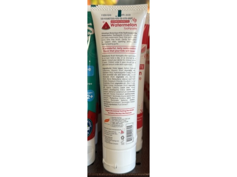 Himalaya Botanique Kids Hydroxyapatite Toothpaste, Watermelon, 4 oz/113 g