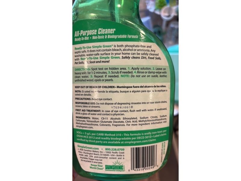 Simple Green Ready to Use All Purpose Cleaner, 32 fl oz/946 mL