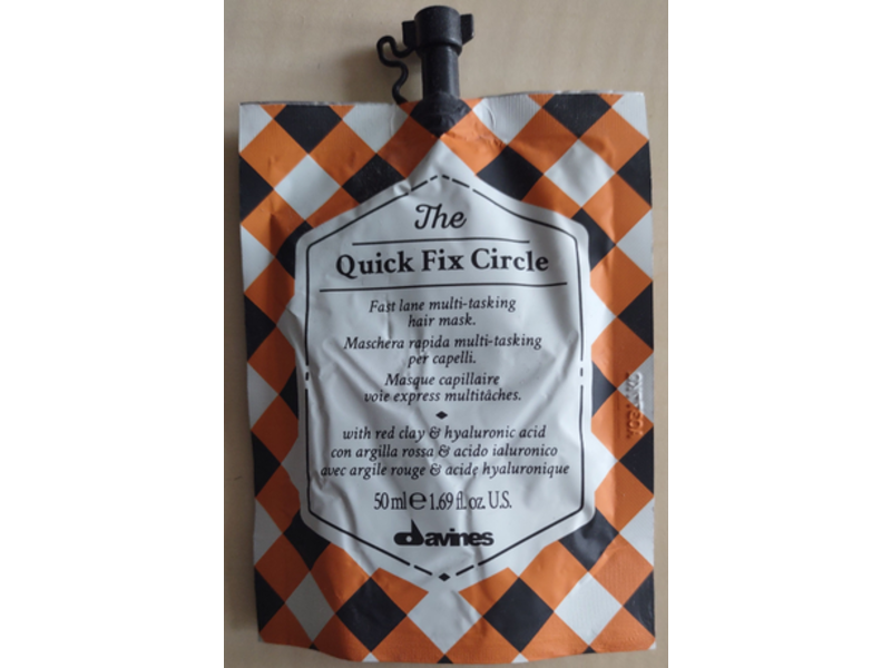 Davines The Quick Fix Circle Fast Lane Multi-Tasking Hair Mask, Red Clay & Hyaluronic Acid, 1.69 fl oz/50 mL