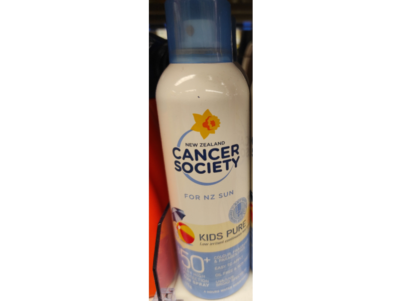 New Zealand Cancer Society Kids Pure Sun Spray, SPF 50+, 175 g