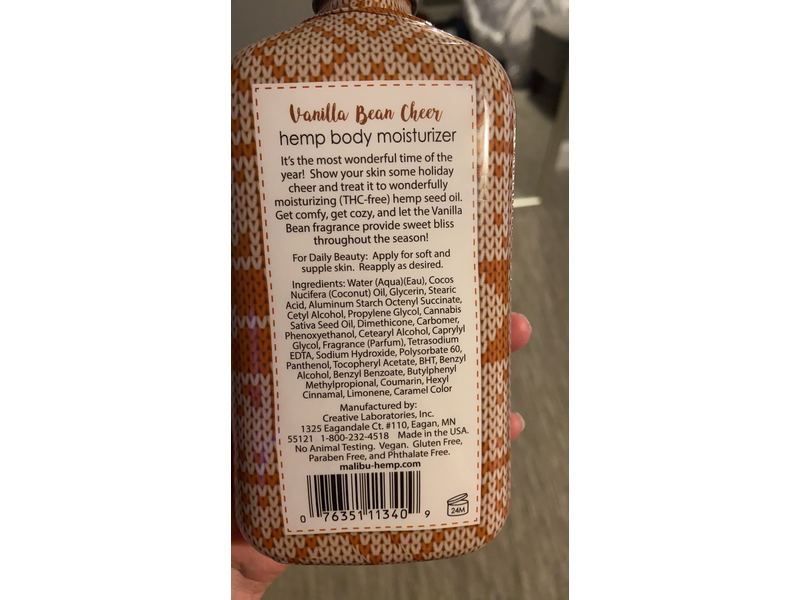 Malibu Hemp Very Merry Hemp Body Moisturizer - Holiday Scent (Vanilla Bean Cheer (2 Pack))
