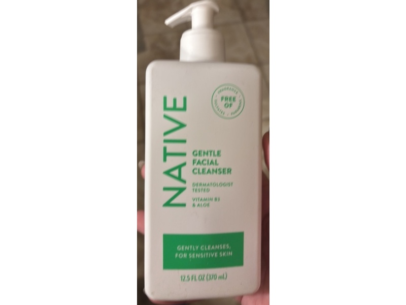 Native Gentle Facial Cleanser, Vitamin B3 & Aloe, 12.5 fl oz/370 mL
