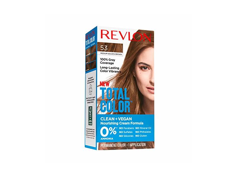 Revlon Total Color Permanent Hair Color, 53 Medium Golden Brown, 5.9 fl oz, 1 Application