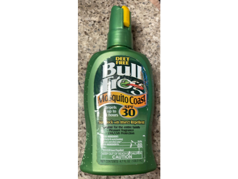 Bull Frog Mosquito Coast Sunblock Insect Repellent, SPF 30, 4.7 fl oz/138.9 mL