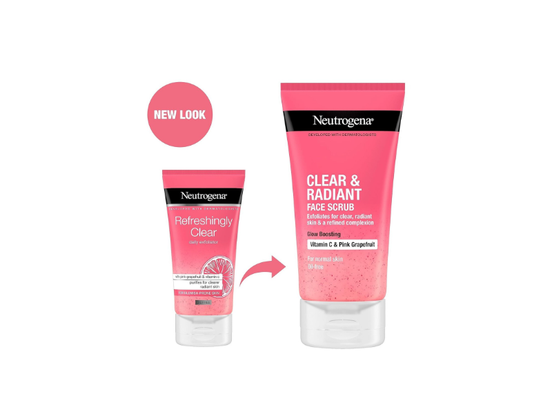 Neutrogena Clear & Radiant Face Scrub, Vitamin C & 0.5% Salicylic Acid, 5.07 oz/150 mL