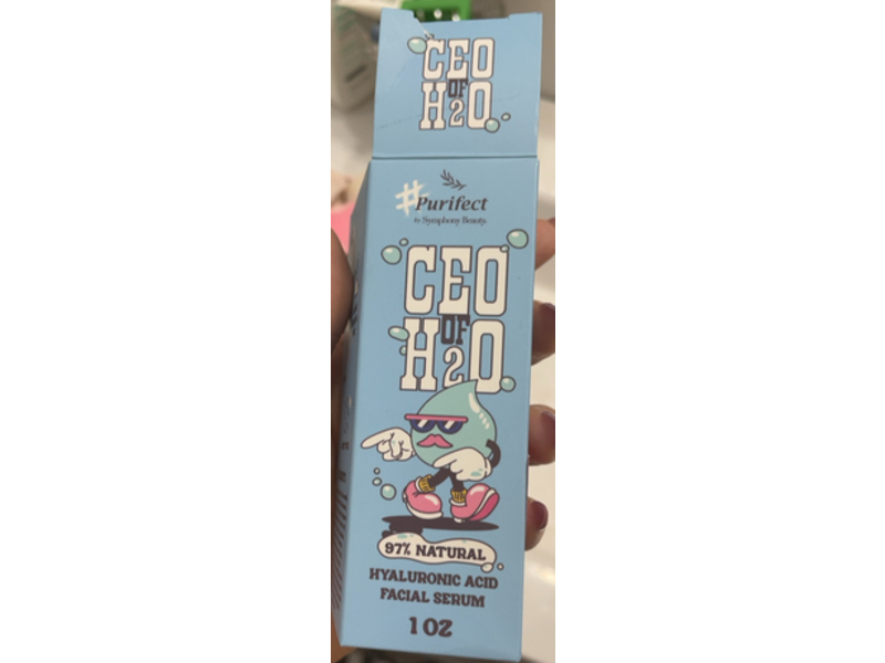 Purifect By Symphony Beauty Facial Serum, Hyaluronic Acid, Ceo Of H2o, 1 oz