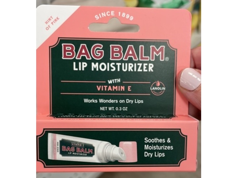 Bag Balm Lip Moisturizer, Hint Of Pink, 0.3 oz, Pack Of 4
