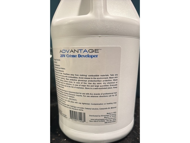 Advantage Creme Developer, 20 Volume, 3.78 L