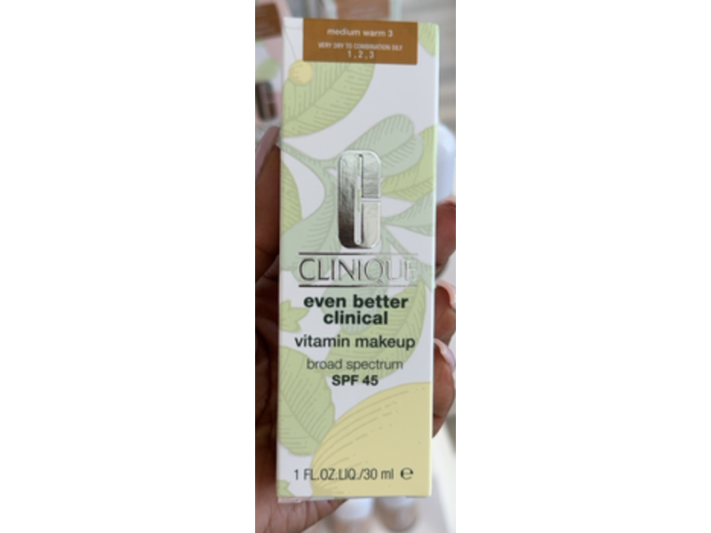 Clinique Vitamin Makeup Foundation, SPF 45, Medium Warm 3, 1 fl oz/30 mL