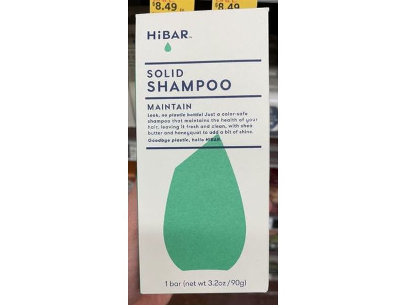 HiBAR Maintain Solid Shampoo, 3.2 oz/90 g