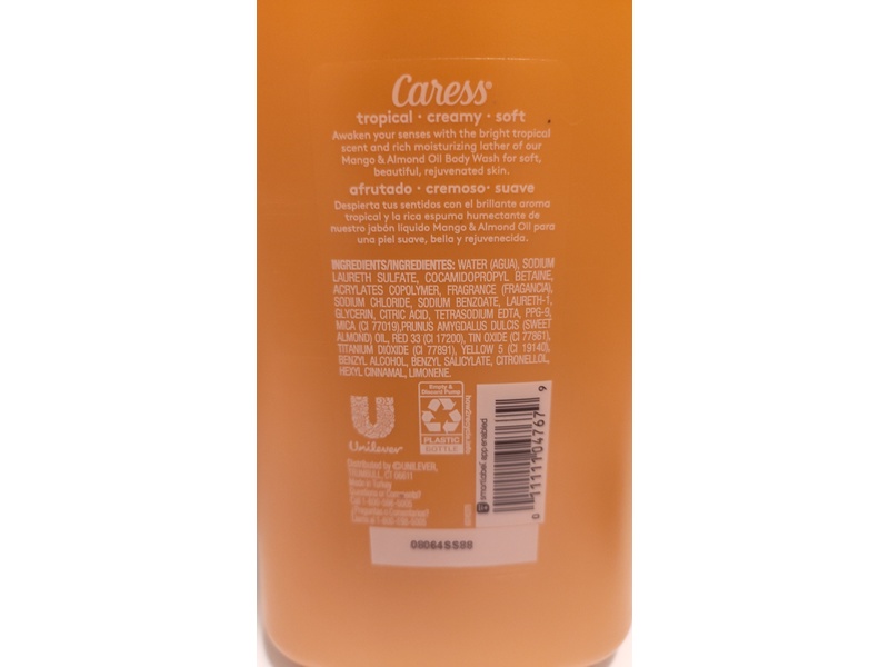 Caress Body Wash, Mango & Almond Oil, 30 fl oz/887 mL