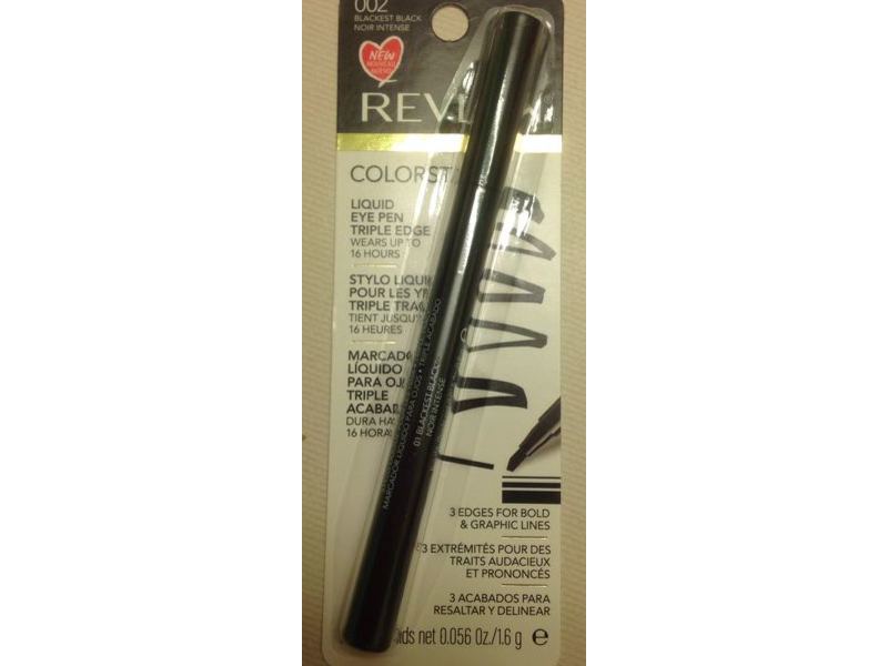 Revlon Colorstay Dramatic Wear Liquid Eye Pen, 002 Blackest Black, 0.04 fl oz/1.2 mL