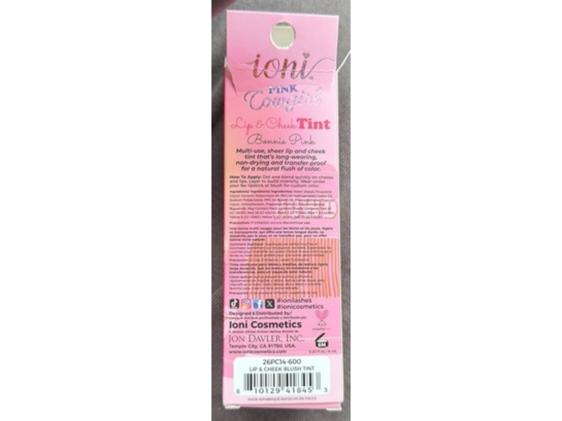 Ioni Cowgirl Lip & Cheek Tint, Bonnie Pink, 0.2 fl oz/6 mL
