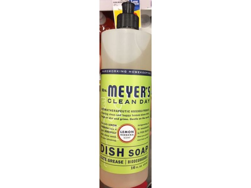 Mrs. Meyer's Clean Day Dish Soap, Lemon Verbena, 16 fl oz/473 mL