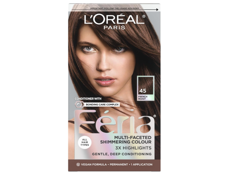 L'Oreal Paris Feria Multi-Faceted Shimmering Color Kit, 45 French Roast, 6.3 fl oz