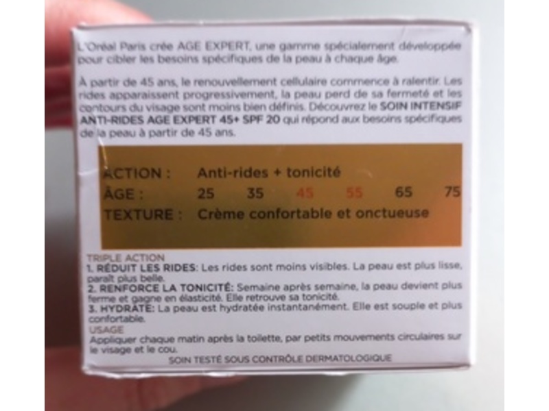 Loreal Paris Age Expert Intensive Anti-Wrinkle 45+ Day Cream, SPF 20, 50 mL