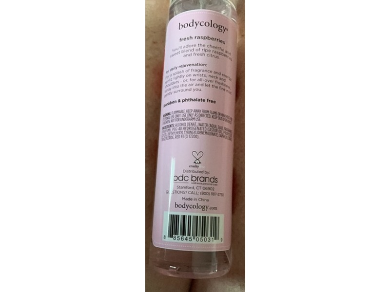 Bodycology Fragrance Mist, Fresh Raspberries, 8 fl oz/237 mL