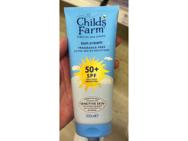 Childs Farm Sun Cream, Fragrance Free, SPF 50+, 200 mL