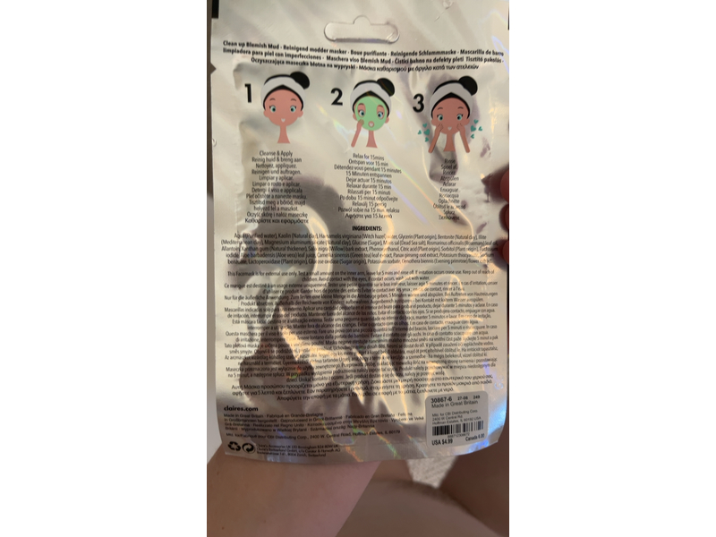 Claire's The Glow Up Clean Up Blemish Mud, Aloe Vera, 0.3 fl oz/10 mL