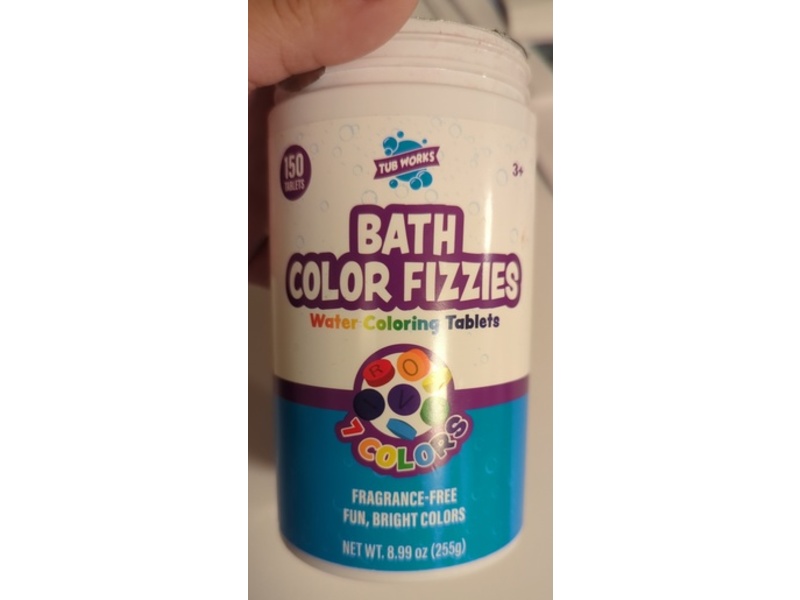 Tub Works Bath Color Fizzies Water Coloring Tablets, 8.99 oz/255 g, 150 Count