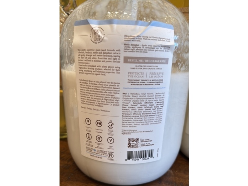 Oneka Conditioner, Unscented, 135.2 fl oz/4 L