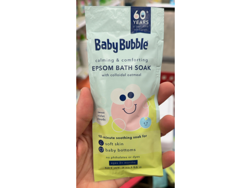 Mr. Bubble Baby Bubble Calming & Comforting Epsom Bath Soak, Colloidal Oatmeal, 2 oz/56 g