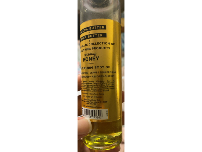 Bath & Body Works Honey Moisturizing Body Oil, Cocoa Shea Honey, 6.3 fl oz/186 mL