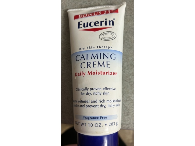 Eucerin Calming Creme Daily Moisturizer, Fragrance Free, 10 oz/283 g