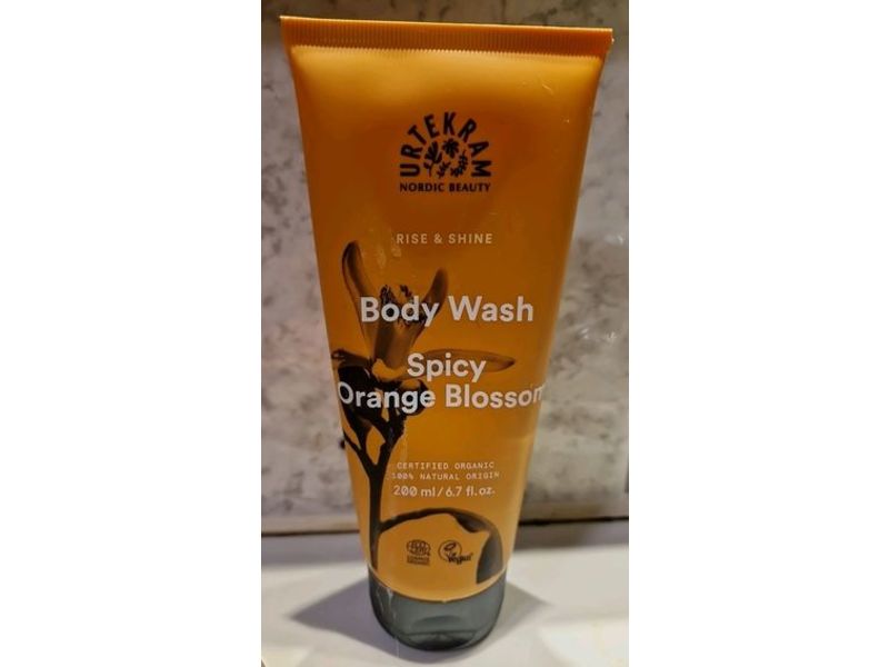 Urtekram Rise & Shine Body Wash, Spicy Orange Blossom, 6.7 fl oz/200 mL