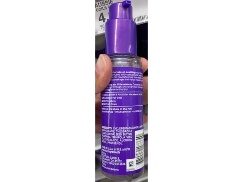 Aussie Miracle Coils Nourishing Oil, Cocoa Butter & Australian Macadamia Nut Oil, 3.2 fl oz/95 mL