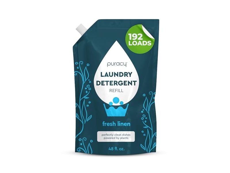 Puracy Laundry Detergent Refill, Fresh Linen, 192 Loads 48 fl oz/1418 mL