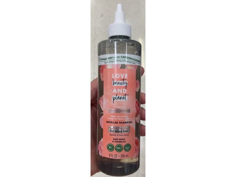 Love Beauty & Planet Wavy Hair Micellar Shampoo, Rose Water & Vitamin B3, 9 fl oz/266 mL