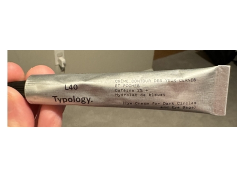 Typology L40 Eye Cream, 2% Caffeine + Hydrolate Cornflower, 15 mL