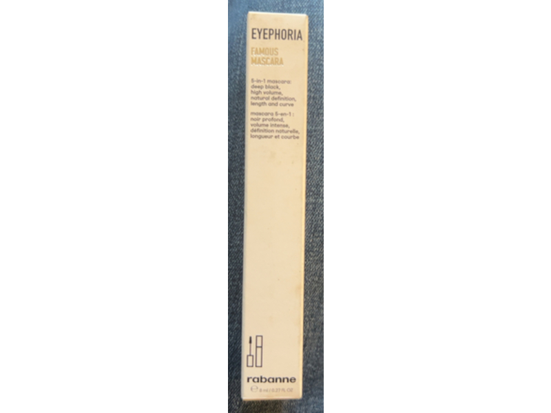 Rabanne Eyephoria 5 In 1 Famous Mascara, Deep Black, 0.27 fl oz/8 mL